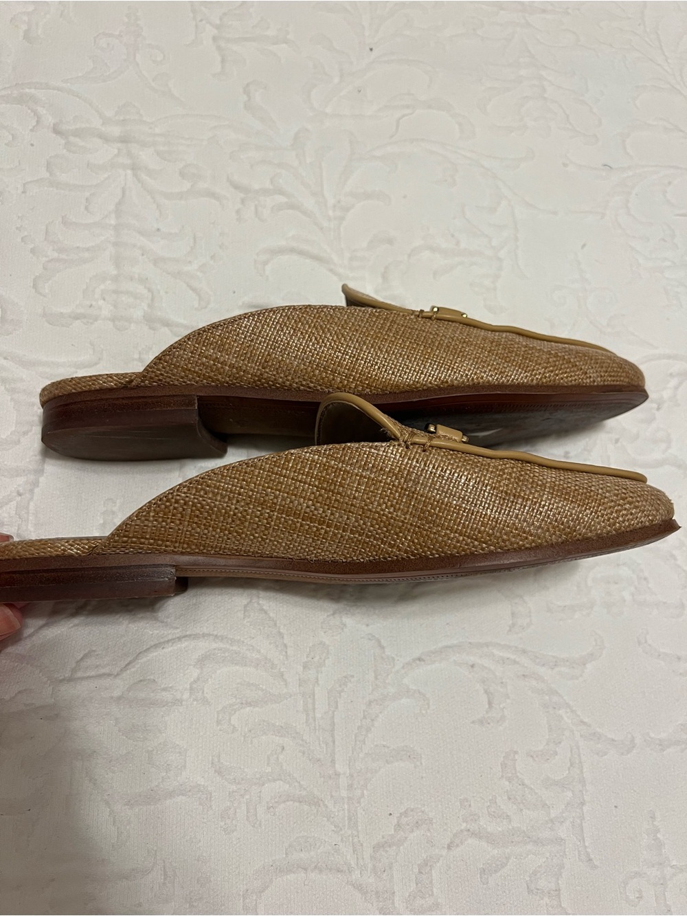 Sam Edelman Tan Linnie Woven Slip-On Loafer Miles with Gold Bit size 6.5 - Picture 4 of 7